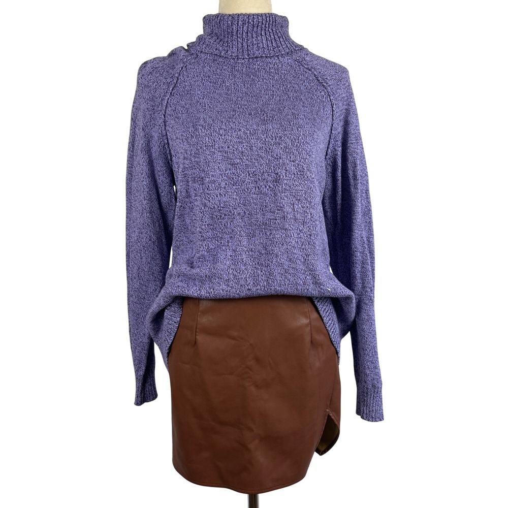 Karen Scott‎ Purple Speckled Turtleneck Sweater Pullover Womens Large Knit Winer
